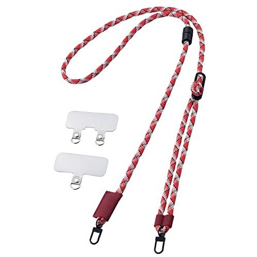 エレコム スマホ ショルダーストラップ スマホショルダー スマホストラップ 丸紐 反射板 安全機能付...