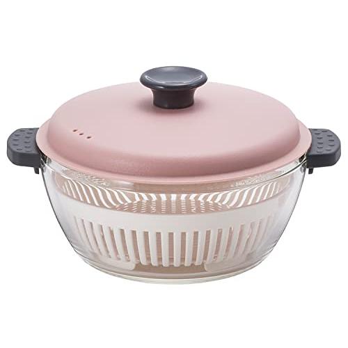 ベストコ 電子レンジ調理 オーブン調理 耐熱ガラス 鍋 1.5L ピンク LLG485 ロック&amp;ロッ...