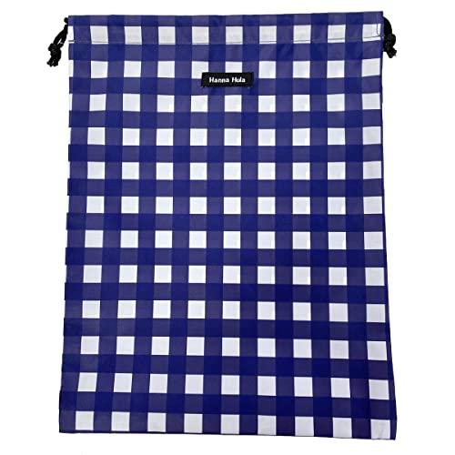 消臭巾着 Lサイズ 抗菌 ギンガムネイビー