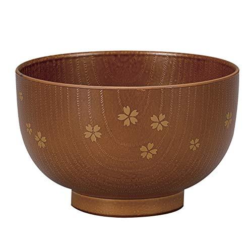 宮本産業 汁椀 木目 さくら ブラウン サイズ：約φ10.9 H6.9 4512951116373