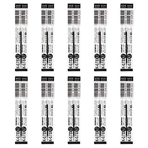 ゼブラ 油性ボールペン替芯 ジムノック K-0.7芯 黒 10本 B-BR-6A-K-BK