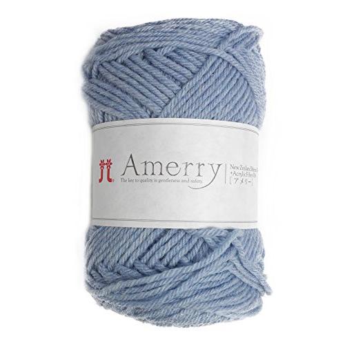 ハマナカ アメリー 毛糸 並太 col.29 水色 系 40g 約110m 5玉セット 2261