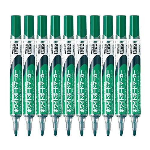 ぺんてる ホワイトボードマーカー ノックル 緑 EMWLS-D 10本セット