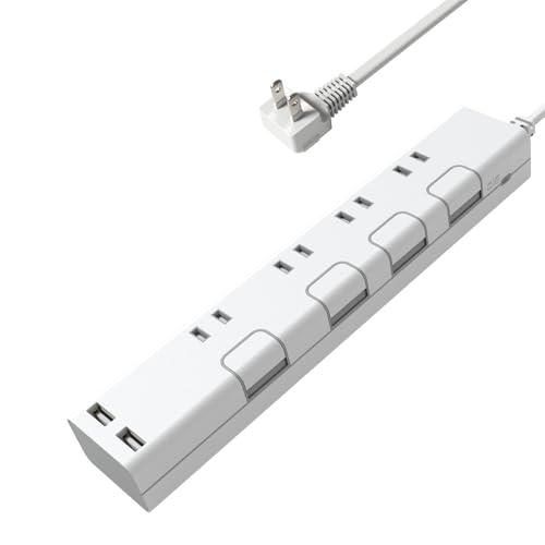 TOPLANDトップランド USB 電源タップ AC4個口 USBポート2個口 延長コード 1m 雷...