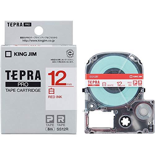 純正 キングジム(Kingjim) テプラPROテープカートリッジ 12mm 白ラベル/赤文字 長さ...