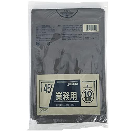 ジャパックス ゴミ袋 茶 縦80cm×横65cm×厚さ0.03mm 45L スタンダードポリ袋 カラ...