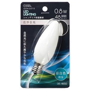 オーム電機 LED電球 シャンデリア電球形 E17/0.8W 昼白色｜hapitize
