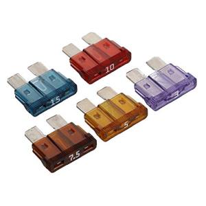 エーモン 平型ヒューズセット 3/5/7.5/10/15A (約19×19×5mm) 各1個入 3673｜川西ストア