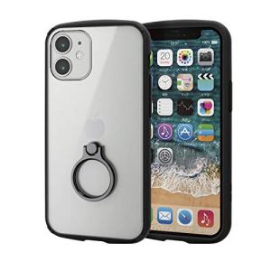 エレコム iPhone 12 mini ケース ハイブリッド 耐衝撃 TOUGHSLIM LITE フレームカラー リング付 ブラック PM-A｜hapitize