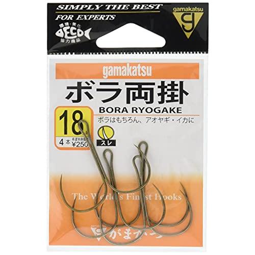がまかつ(Gamakatsu) ボラ両掛 ダブルフック 茶 18号 釣り針