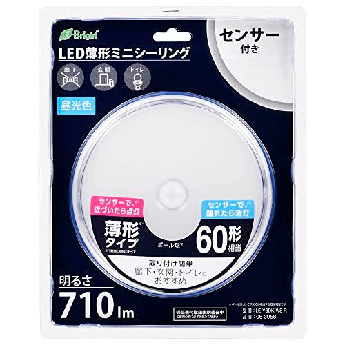 オーム(OHM) 電機 LEDシーリングライト 小型 センサー付き ミニ 玄関/トイレ/廊下 薄型 ...