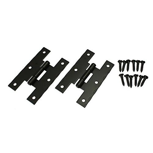 光 ウエスタン蝶番 波柄角型 KWB-62 黒 2個