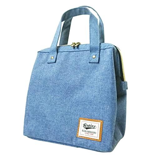 アットファースト 保冷ランチバッグ ブルー Lサイズ グレイニー AF6049