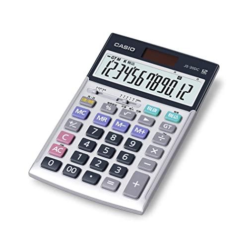 CASIO(カシオ) 本格実務電卓 12桁 日数&amp;時間計算 ジャストタイプ シルバー JS-20DC...