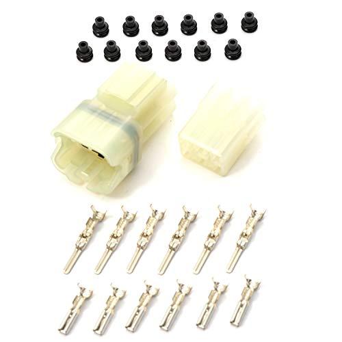 デイトナ(Daytona) HM防水コネクターセット 6極(YZF-R1等) コネクター(オス・メス...