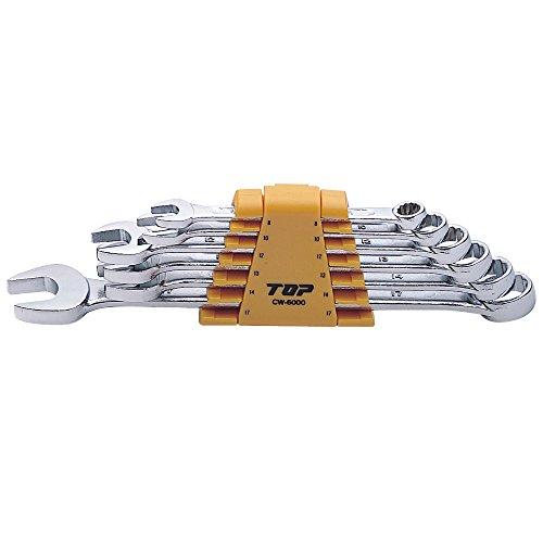 トップ工業 (TOP) コンビネーションレンチ 6丁組セット 8~17mm 12角 鍛造 ホルダー付...