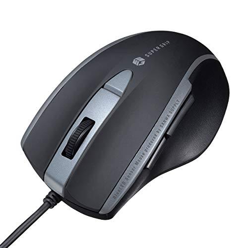 サンワサプライ(Sanwa Supply) マウス 有線 USB接続 静音 ブルーLED 5ボタン(...