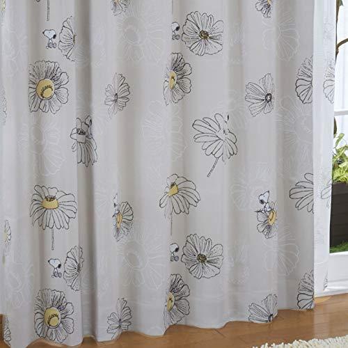 ピーナッツ(Peanuts) スヌーピー SNOOPY 2級遮光 遮熱カーテン 2枚組 フラワー 幅...