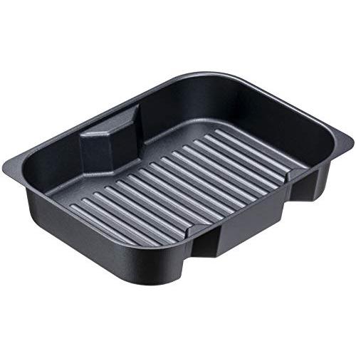 イシガキ グリルパン グリル名人+ 深型 プレート 黒 約幅18×奥24.5×高4.5cm スチール...