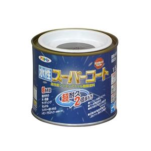 アサヒペン 塗料 ペンキ 水性スーパーコート 1/5L ブラングレー 水性 多用途 ツヤあり 1回塗り 超耐久 ロングライフペイント 特殊フッ素｜hapitize