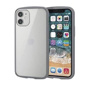 エレコム iPhone 12 mini ケース Qi充電対応 ハイブリッド 耐衝撃 TOUGHSLIM LITE フレームカラー グレー PM-