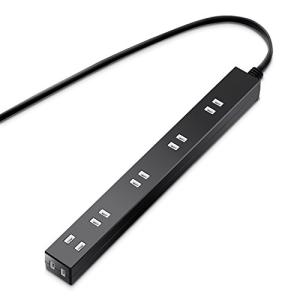 エレコム 電源タップ ACアダプタが5つ挿せる幅広コンセント 雷ガード付 6個口 1m ブラック T-NSLK-2610BK｜川西ストア