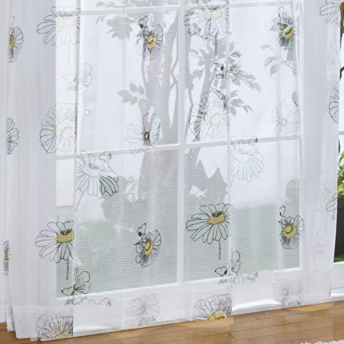 ピーナッツ(Peanuts) スヌーピー SNOOPY 外から見えにくい UVカット レースカーテン...