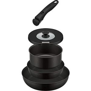 キャンペーン対象商品サーモス デュラブルシリーズ 取っ手のとれるフライパン5点セットAB IH対応 ブラック KSA-5B BK｜hapitize