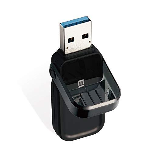 エレコム USBメモリ 64GB USB3.0 3.1 (Gen1) なくさないキャップ ブラック ...