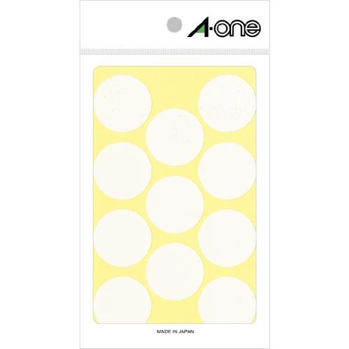 エーワン カラーラベル 白 丸型 30mm 14シート 07240