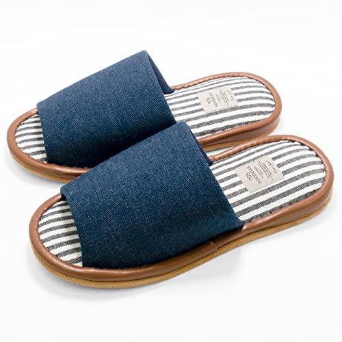 オクムラ スリッパ デニム外縫い L ネイビー AAAA7905NV パタパタ音がしない シンプルな...