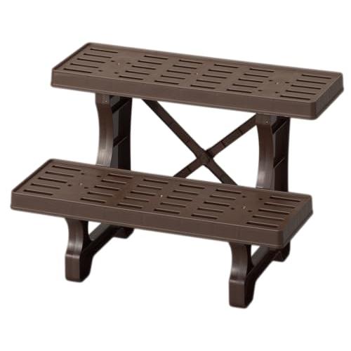 フラワースタンド2段 45ｃｍ幅 チョコブラウン