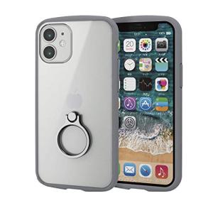 エレコム iPhone 12 mini ケース ハイブリッド 耐衝撃 TOUGHSLIM LITE フレームカラー リング付 グレー PM-A2｜hapitize