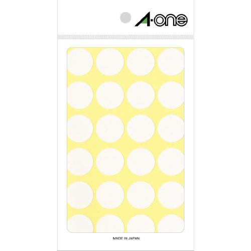 エーワン カラーラベル 白 丸型 20mm 14シート 07050