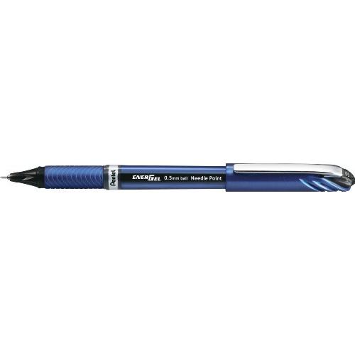 ぺんてる ボールペン ゲルインキ エナージェル ユーロ 0.5mm ブルー軸 BLN25-A 黒 1...