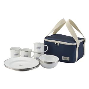 コールマン(Coleman) 食器セット エナメルディッシュウェアセット 4人分 収納ケース付 2000032362｜hapitize