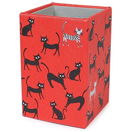 パール メガネスタンド ねこ 小柄 RE 098026 レッド (約)w54×d54×h93mm