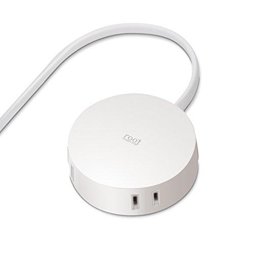 エレコム 電源タップ 見せるインテリア roo't(ルオット) 丸型 4個口 2.5m ホワイト A...