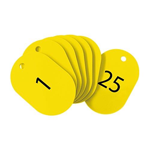 オープン工業 番号札 小 黄 25枚 1-25番 セット BF-70-YE