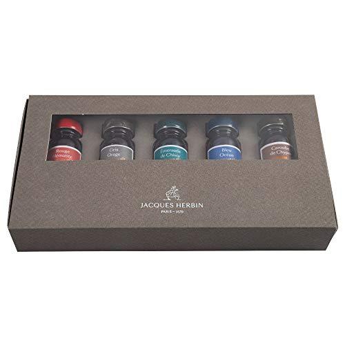 エルバン(Herbin) ジャック・ アニバーサリーインク 1670 コフレ 10ml×5本 金の微...