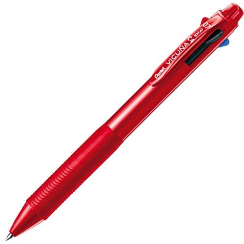 ぺんてる 4色ボールペン ビクーニャ0.7mm BXC47B レッド