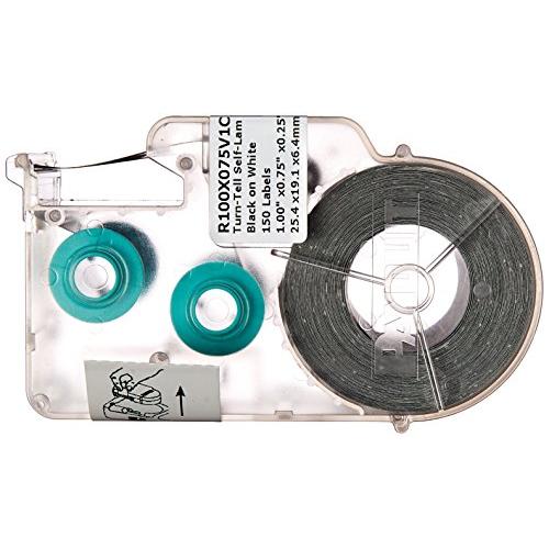 パンドウイット 熱転写ハンディプリンタ用回転ラベル 白 印字部25.4mmx12.8mm ラベル数1...