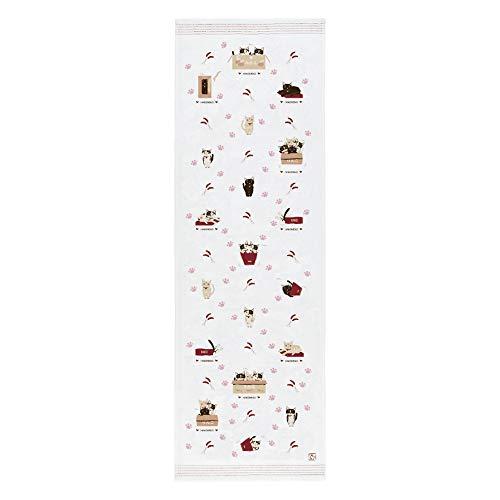 コンテックス フェイスタオル 布ごよみ 箱猫 ピンク 約33×100cm 45609-002
