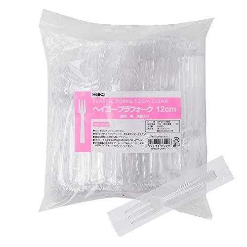 シモジマ ヘイコー フォーク プラスチック 透明 12cm 個包装 100本 004513012