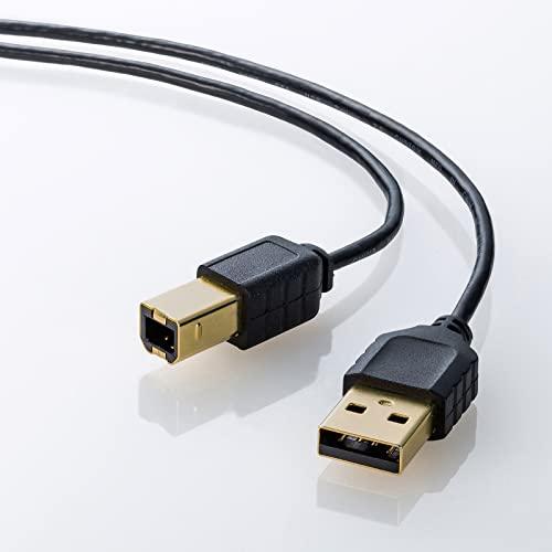 サンワサプライ 極細USBケーブル（USB2.0 A-Bタイプ・ブラック・1m） KU20-SL10...