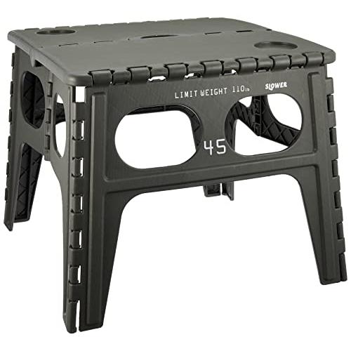 スロウワー(SLOWER) 折りたたみテーブル オリーブ 65×50×6cm フォールディング テー...