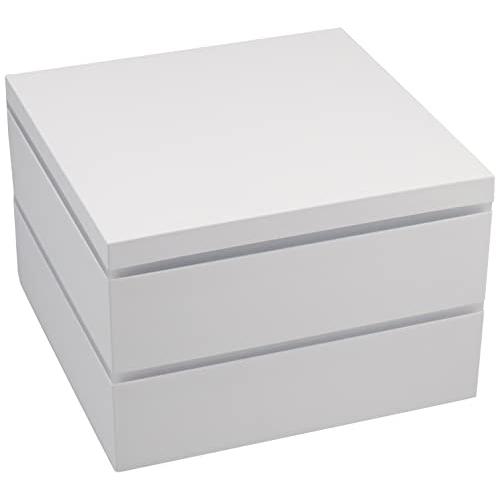 たつみや(Tatsumiya) 21.0角二段重 ホワイト サイズ：約W21 D21 H14.5 5...