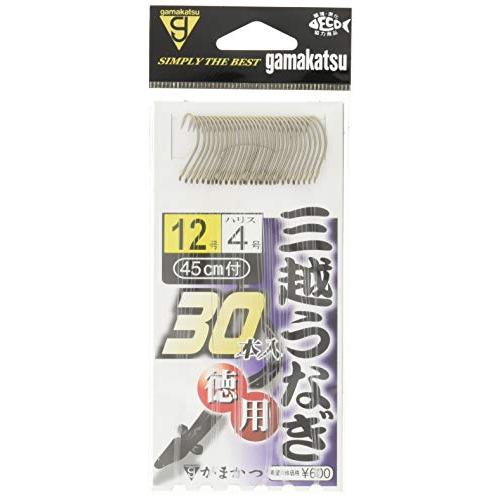 がまかつ(Gamakatsu) うなぎ針 三越うなぎ(糸付 徳用) 13号 ハリス4号 30本 茶 ...