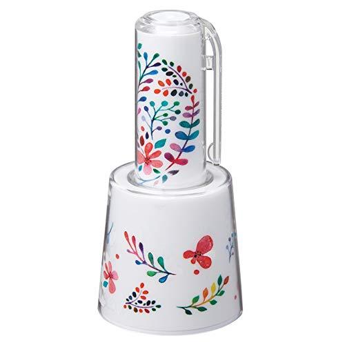 シャチハタ ネーム9 着せ替えパーツ クリップホルダー&amp;スタンド フラワー柄ホワイト XL-9PKH...