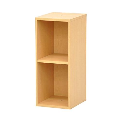 エイ・アイ・エス(AIS) カラーボックス2段 幅25cm 高さ60cm ニュープレージ ナチュラル...